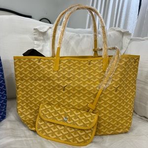 Yellow Goyard saint louis tote
